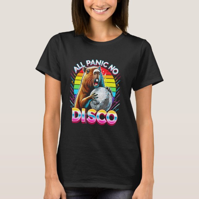 Camiseta Todo el pánico sin disco Capybara Gracioso gritand (Anverso)