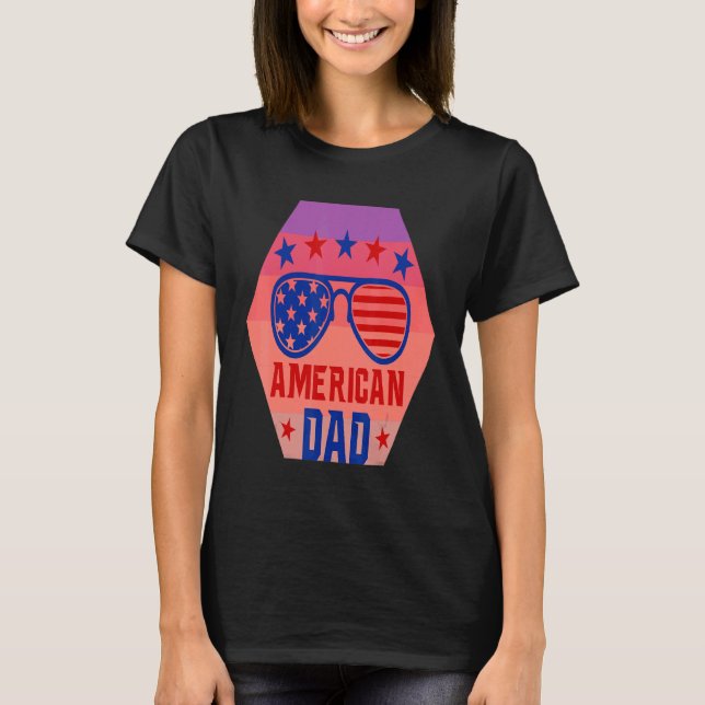 Camiseta Todo El Papá Americano 4 De Julio Retro Sungafas U (Anverso)