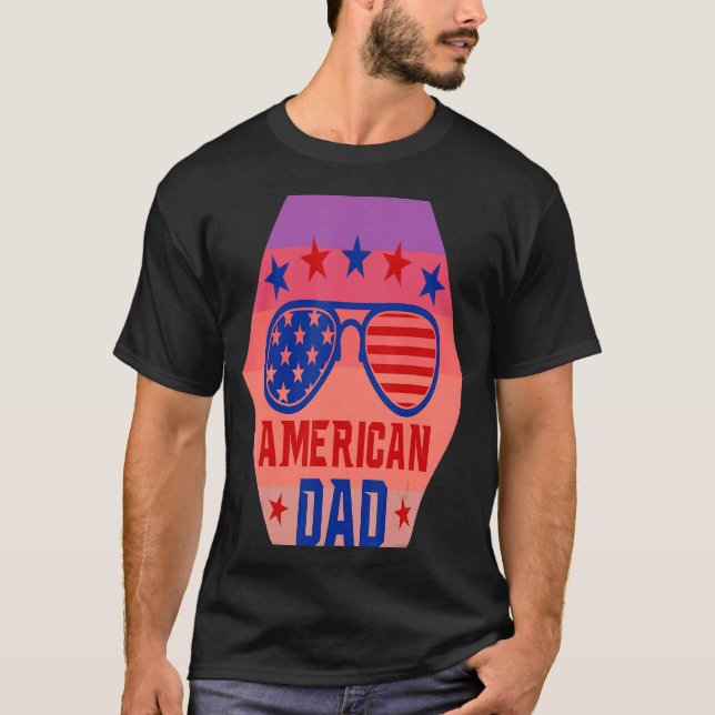Camiseta Todo El Papá Americano 4 De Julio Retro Sungafas U (Anverso)