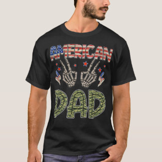 Camiseta Todo El Skeleton Estadounidense De Papá El 4 De Ju