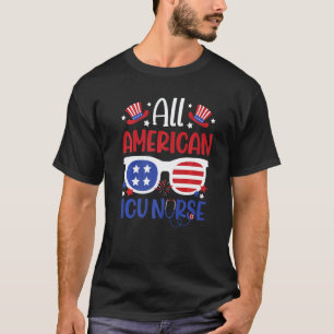Camiseta Todo Enfermera De Uci Americana 4 De Julio Patriót