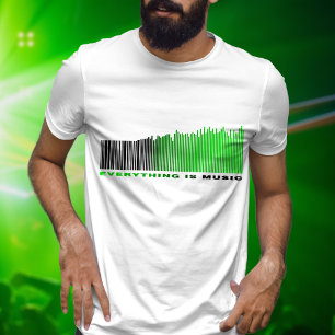 Camiseta Todo es el ecualizador de código de barras verde d