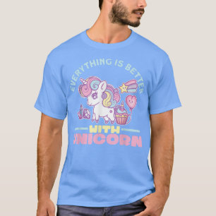 Camiseta Todo es mejor con unicornio lindo