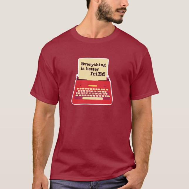 Camiseta "Todo es mejor viernes" Retro Typewriter (Anverso)
