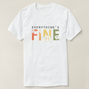 Camiseta Todo está Bien Burbuja Sonriente Retro que se Derr