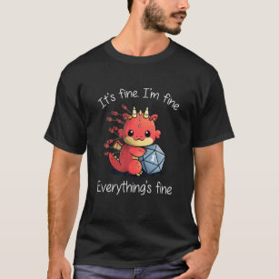 Camiseta Todo está bien - Dragón gracioso de RPG