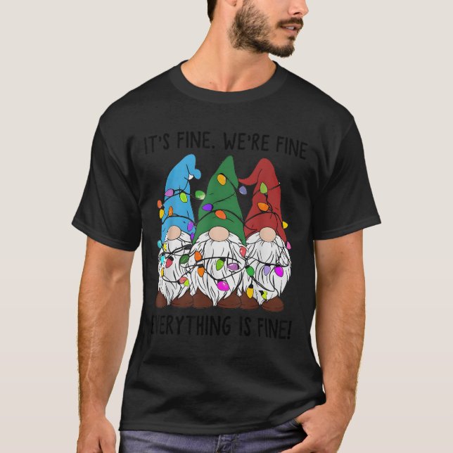 Camiseta Todo está bien, Navidades de Gnome bien ligeros (Anverso)