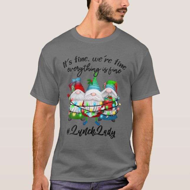 Camiseta Todo está bien para el almuerzo Dama Feliz Navidad (Anverso)