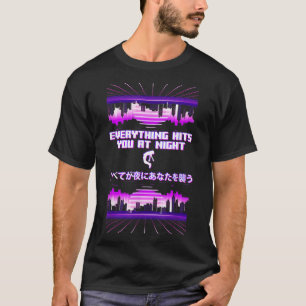 Camiseta todo golpea la noche Vaporwave Aesthetic Japonés
