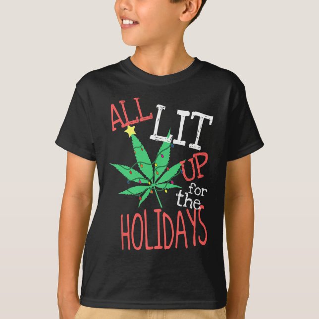 Camiseta Todo Iluminado Para Las Vacaciones Funny Weed Navi (Anverso)