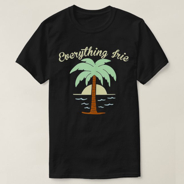 Camiseta Todo irlandés con atardecer tropical y palmera (Diseño del anverso)
