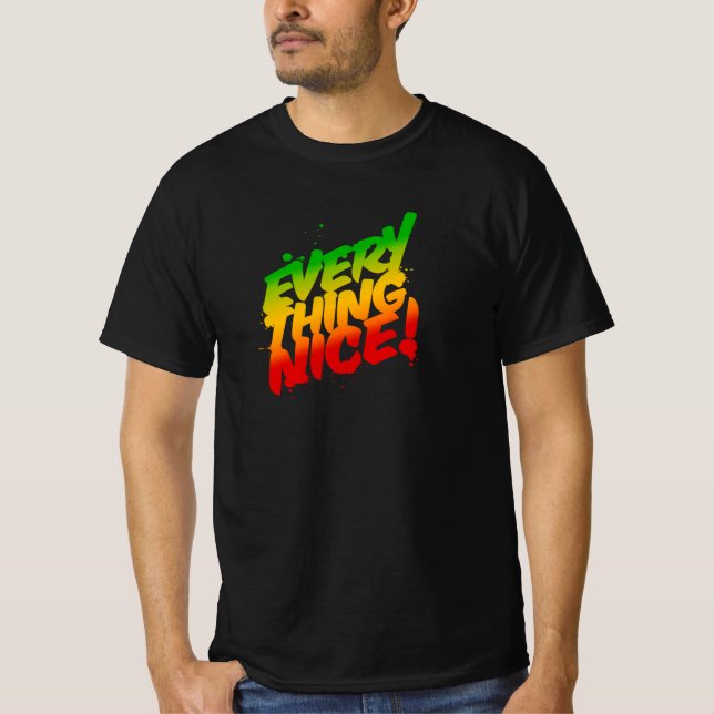 Camiseta Todo lindo rasta Typografía Reggae T-Shirt (Anverso)