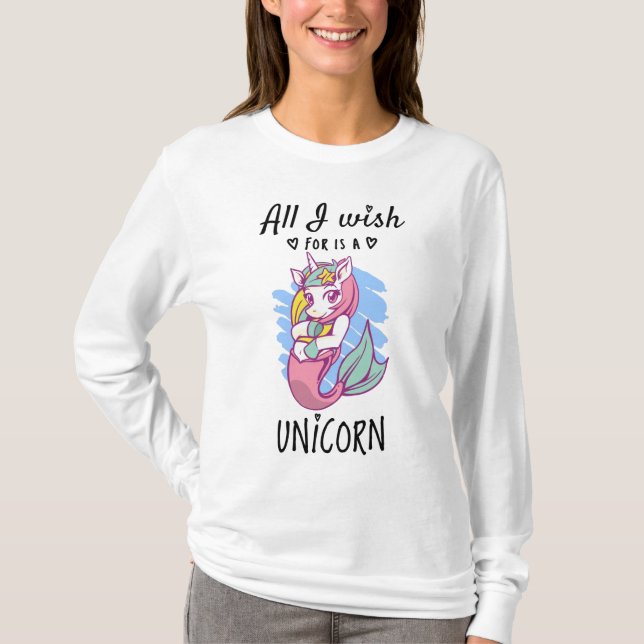 Camiseta Todo lo que deseo es una Unicornio (Anverso)