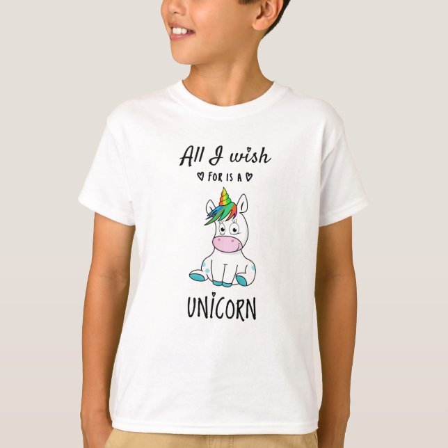 Camiseta Todo lo que deseo es una Unicornio (Anverso)