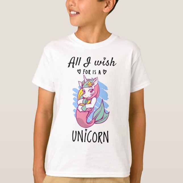 Camiseta Todo lo que deseo es una Unicornio (Anverso)