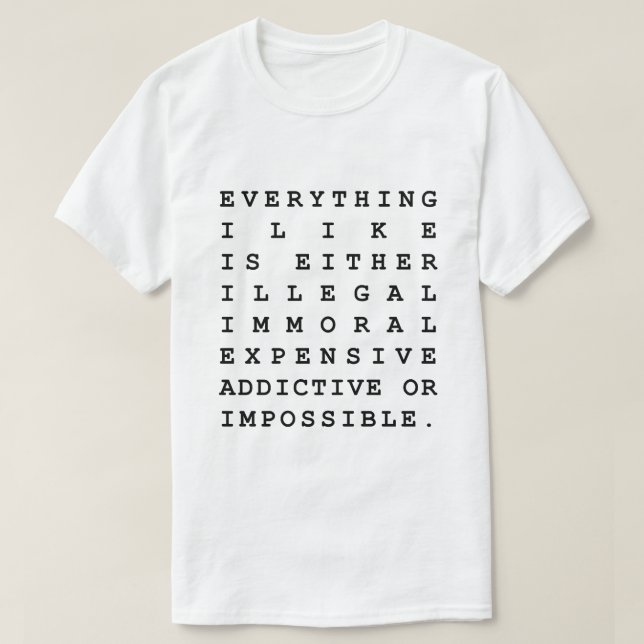 Camiseta Todo lo que me gusta (Diseño del anverso)
