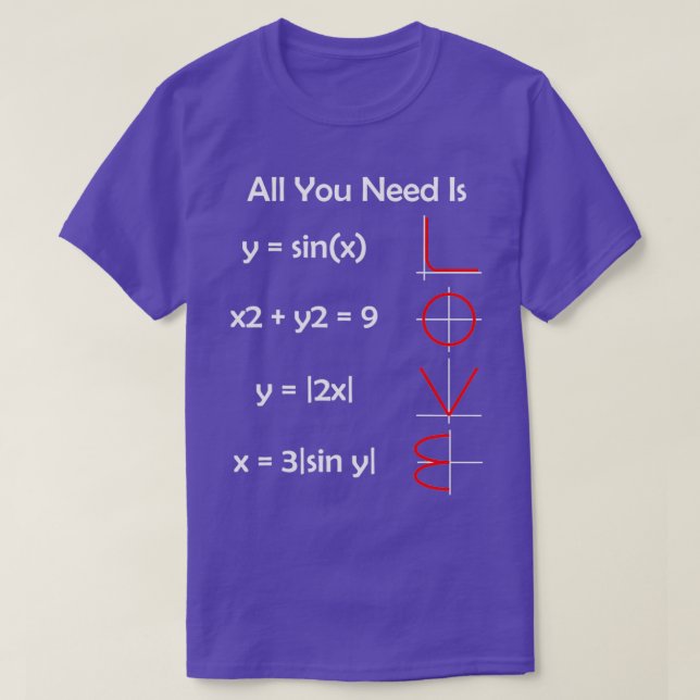 Camiseta Todo lo que necesitas es amar a la matemática dive (Diseño del anverso)