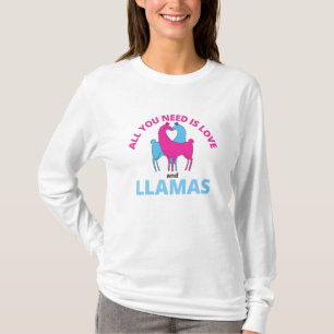 Camiseta Todo Lo Que Necesitas Es Amor Y Llamas Animales Cu