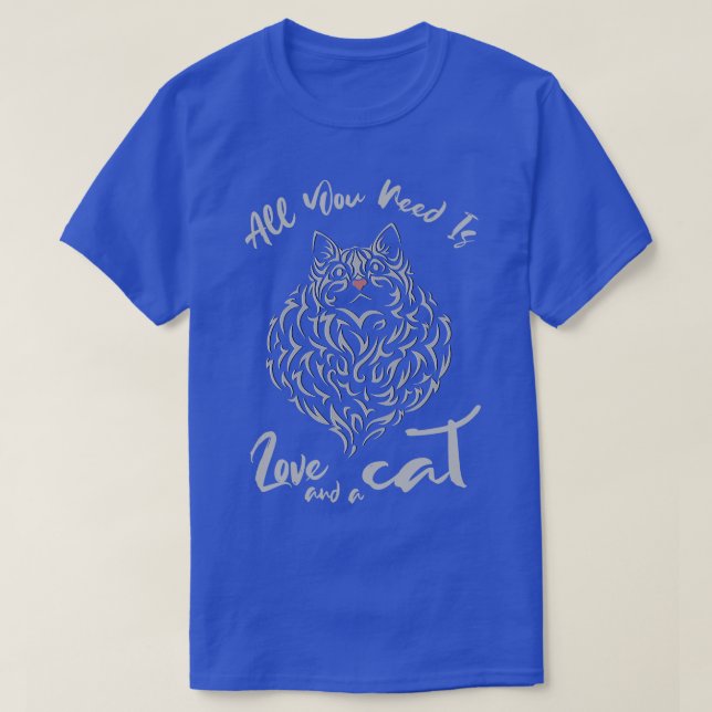 Camiseta Todo lo que necesitas es amor y un gato (Diseño del anverso)