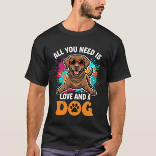 Camiseta Todo lo que necesitas es amor y un perro gráfico