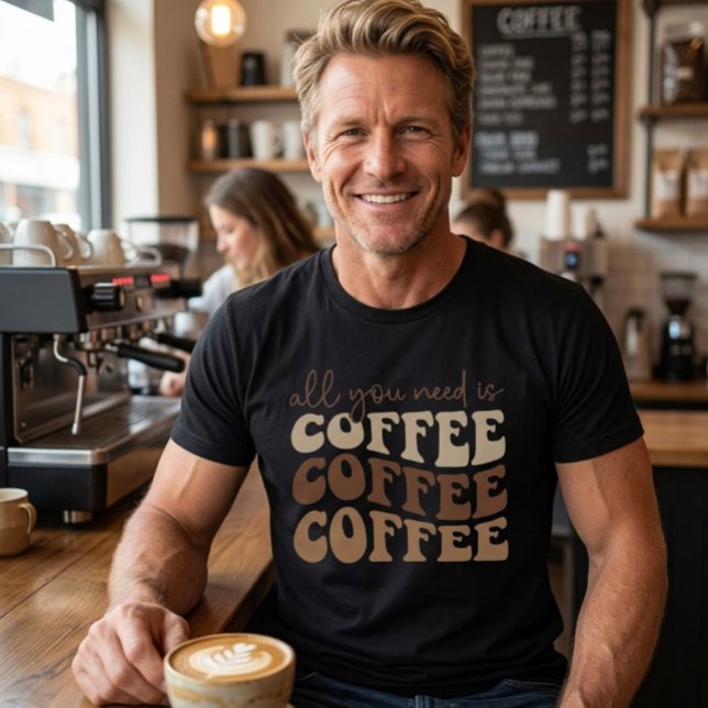 Camiseta Todo lo que necesitas es café.  (Subido por el creador)