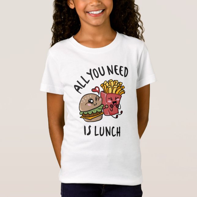 Camiseta Todo lo que necesitas es comer. (Anverso)