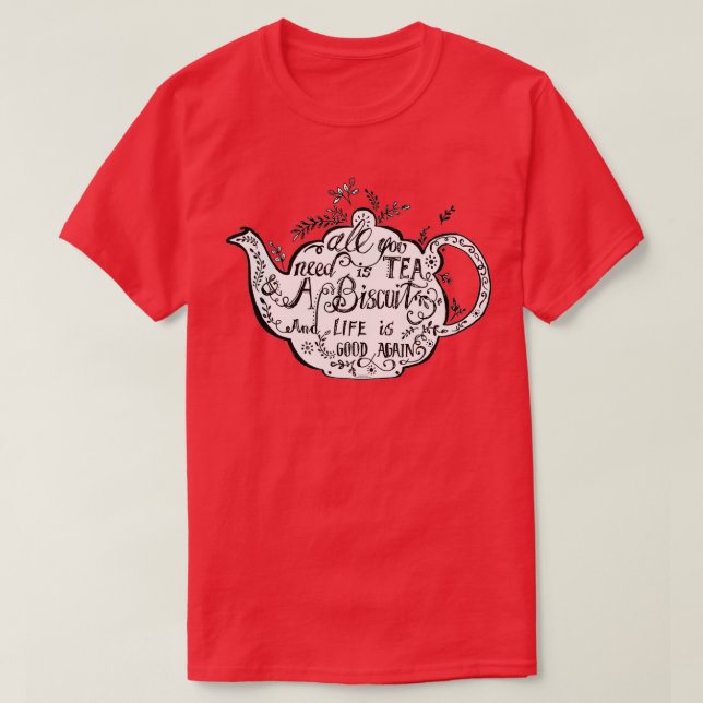Camiseta Todo lo que necesitas es té y Biscuit (Diseño del anverso)