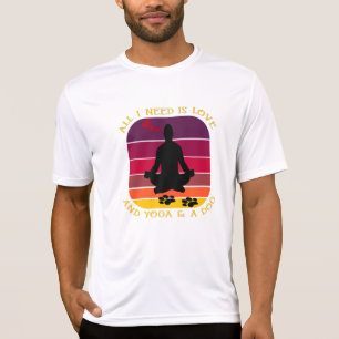 CAMISETA TODO LO QUE NECESITO ES AMOR, YOGA Y UN PERRO.