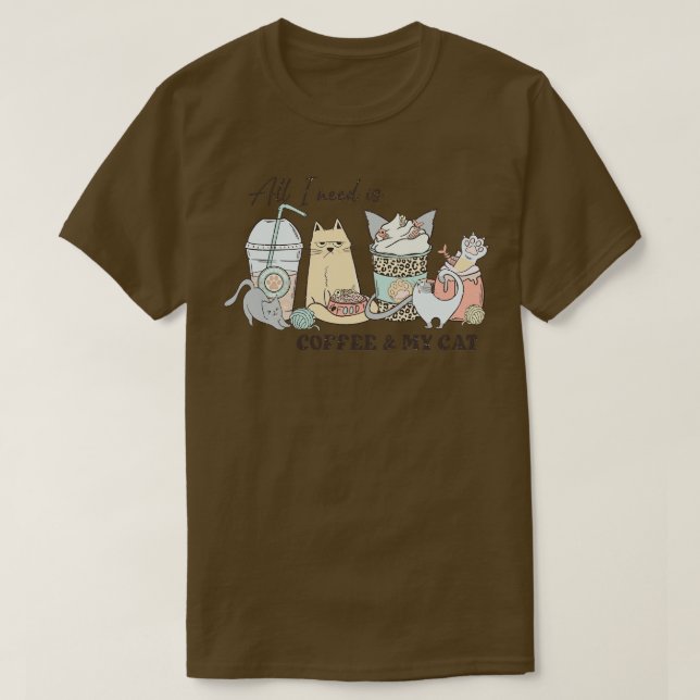 Camiseta Todo Lo Que Necesito Es Café Mi Gato (Diseño del anverso)
