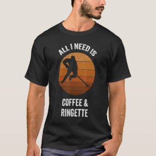 Camiseta Todo Lo Que Necesito Es Café Ringette Vintage Ring