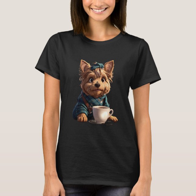 Camiseta Todo Lo Que Necesito Es Café Y Mi Yorkie (Anverso)