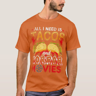 Camiseta Todo lo que necesito es Isacos y películas de terr