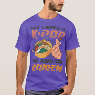 Camiseta Todo Lo Que Necesito Es K-Pop Y Ramen Finger Heart