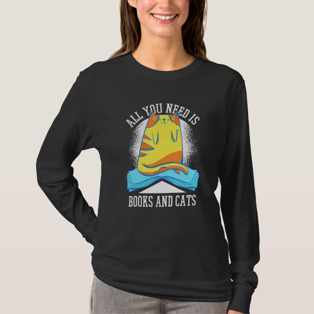 Camiseta Todo Lo Que Necesito Es Libros Libros Libros Y Reg (Anverso)