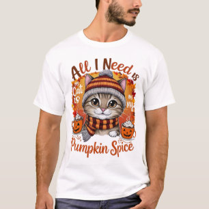 Camiseta Todo lo que necesito es mi gato y divertida camise