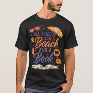 Camiseta Todo lo que Necesito Es Playa Un Libro Verano Aman