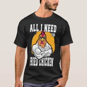 Camiseta Todo Lo Que Necesito Es Pollo Frito Negro