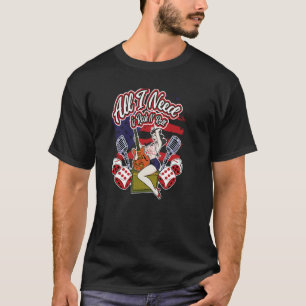 Camiseta Todo lo que necesito es rock N´Roll Vintage Rockab