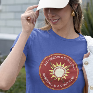 Camiseta Todo lo que necesito es un día soleado, béisbol, c