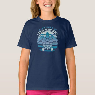 Camiseta Todo lo que necesito es vitamina de mar - Tortuga 