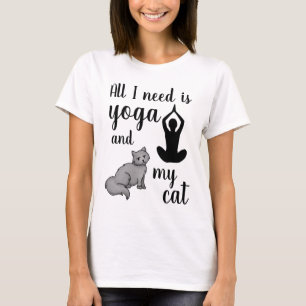 Camiseta Todo lo que necesito es yoga y mi gato