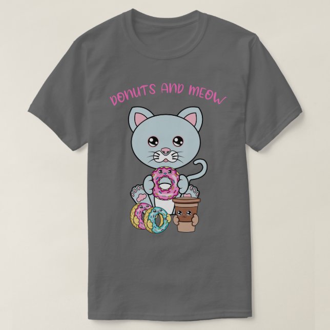 Camiseta Todo lo que necesito son donuts y gatos donuts y g (Diseño del anverso)