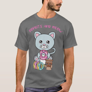 Camiseta Todo lo que necesito son donuts y gatos donuts y g
