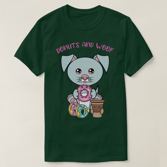 Camiseta Todo lo que necesito son donuts y perros y perros (Diseño del anverso)