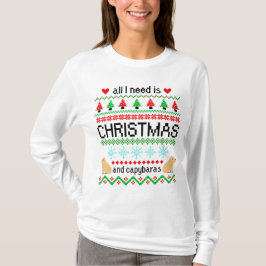 Camiseta Todo lo que necesito son Navidades y Capybaras sué
