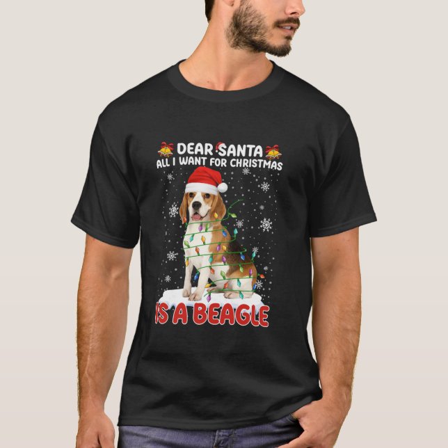 Camiseta Todo Lo Que Quiero De Los Navidades Es Beagle Sant (Anverso)