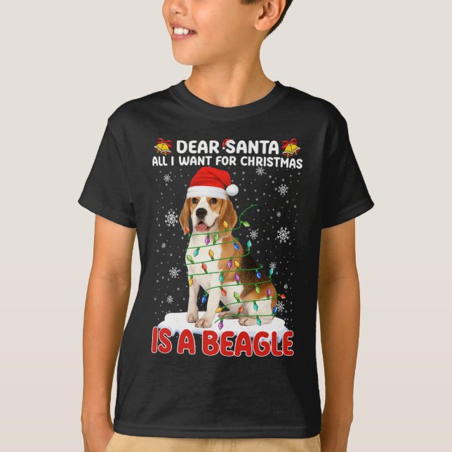 Camiseta Todo Lo Que Quiero De Los Navidades Es Beagle Sant (Anverso)
