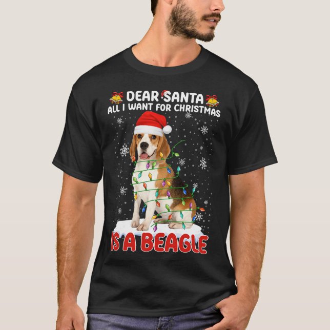 Camiseta Todo Lo Que Quiero De Los Navidades Es Beagle Sant (Anverso)