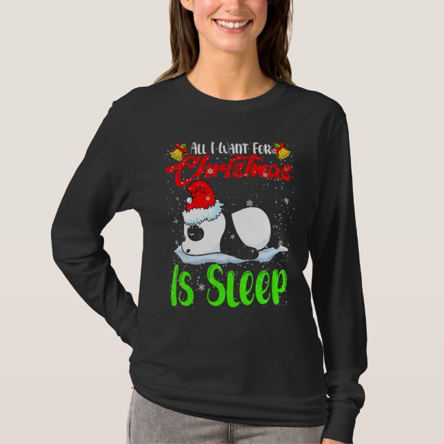 Camiseta Todo Lo Que Quiero De Los Navidades Es Dormir A Sa (Anverso)