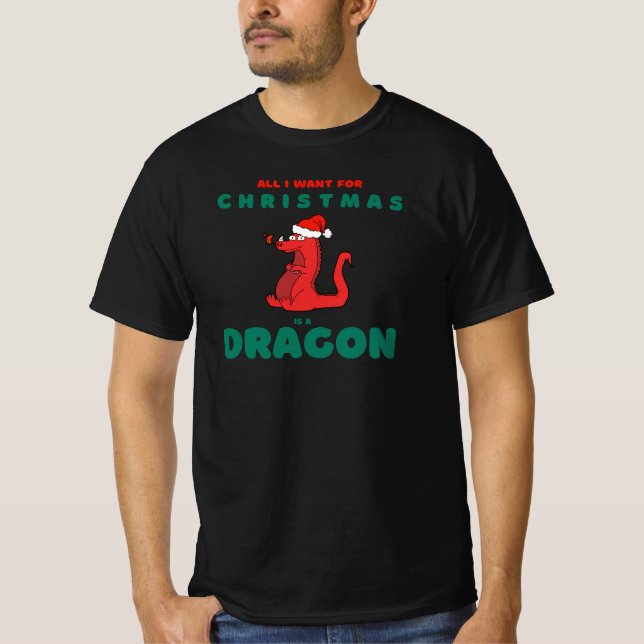 Camiseta Todo lo que quiero de los Navidades es Dragon Sant (Anverso)